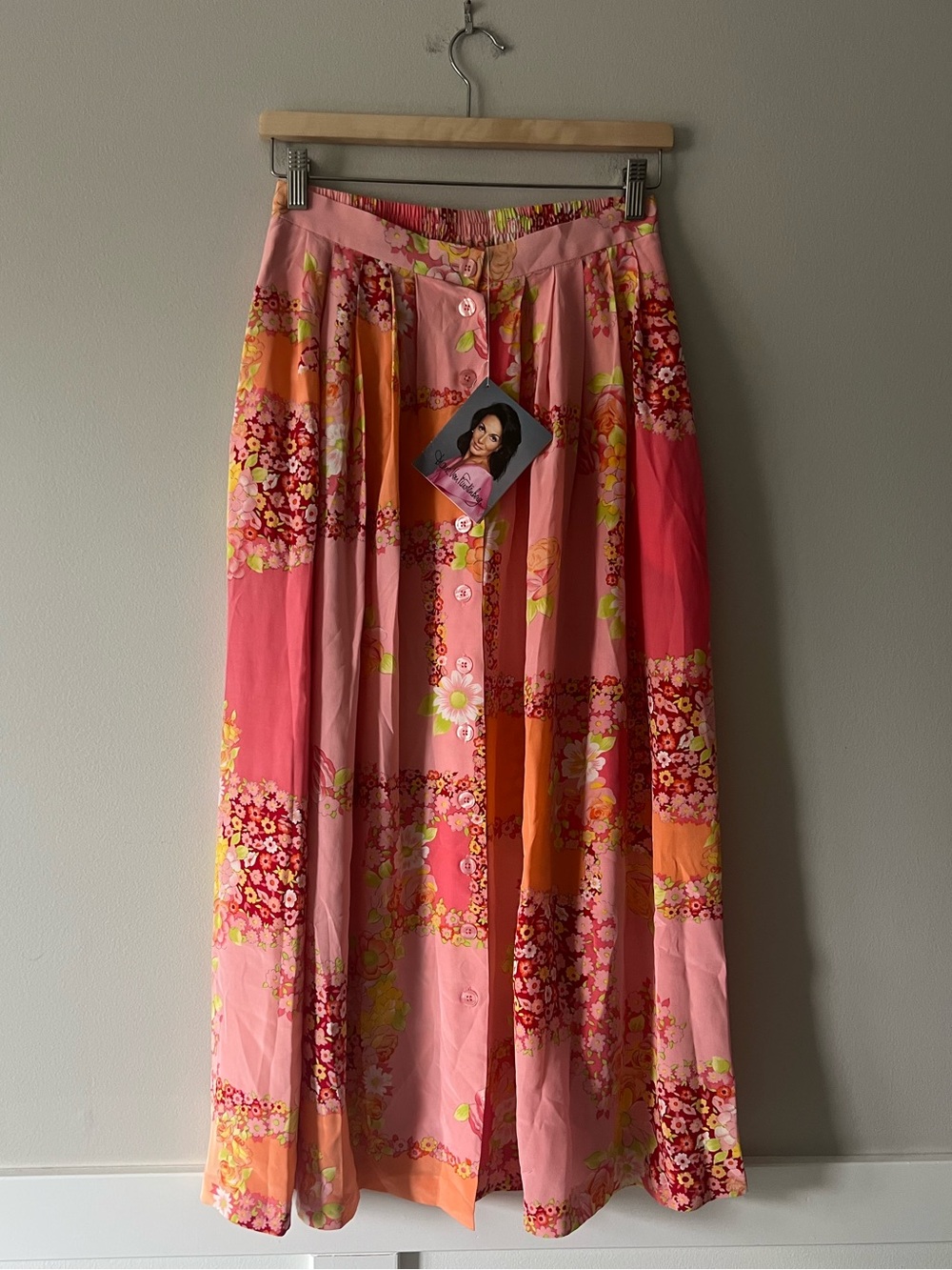 Diane von Furstenberg Vintage Silk Floral Maxi Skirt NWT Size M